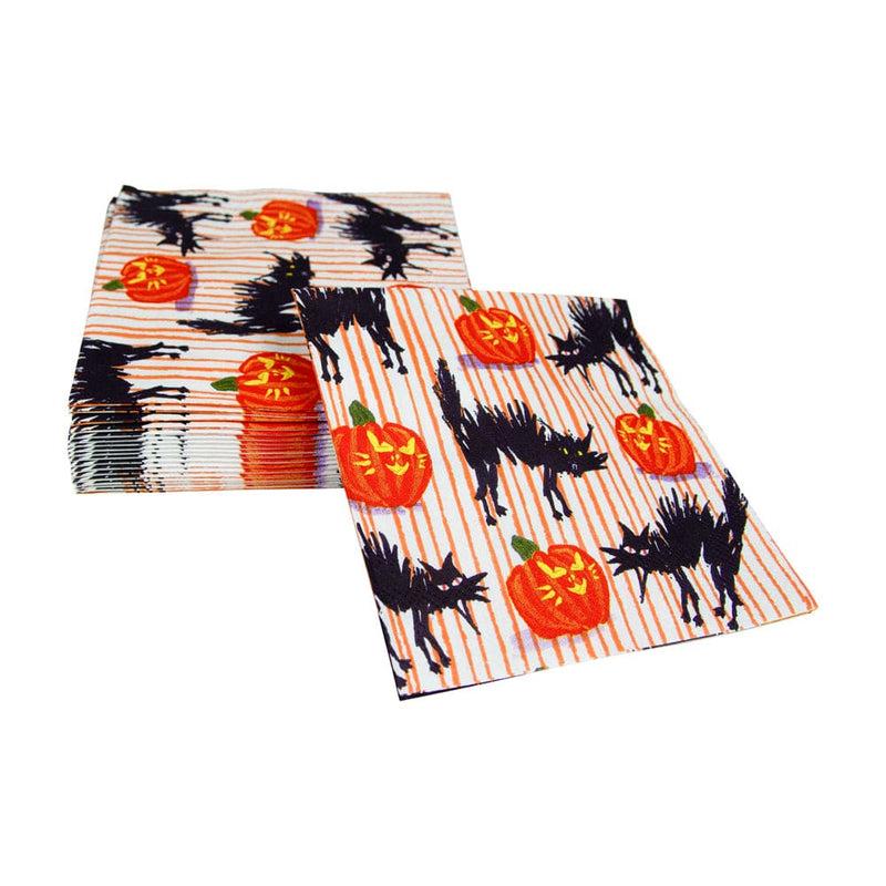 Caspari Halloween Cats Cocktail Napkins - 20 Per Package