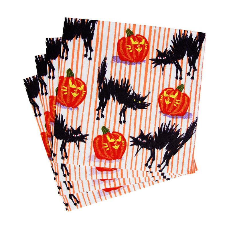 Caspari Halloween Cats Luncheon Napkins - 20 Per Package