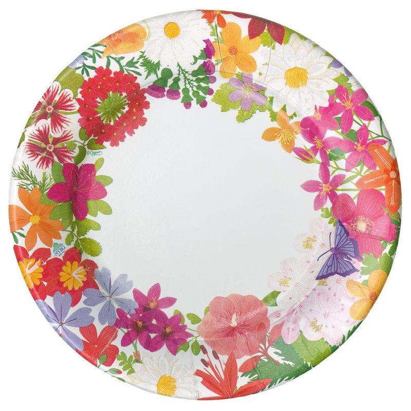 caspari Halsted Floral Paper Dinner Plates - 8 Per Package