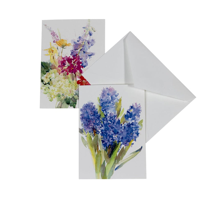 Caspari Handpainted Spring Flowers Assorted Boxed Note Cards - 8 Note Cards & 8 Envelopes