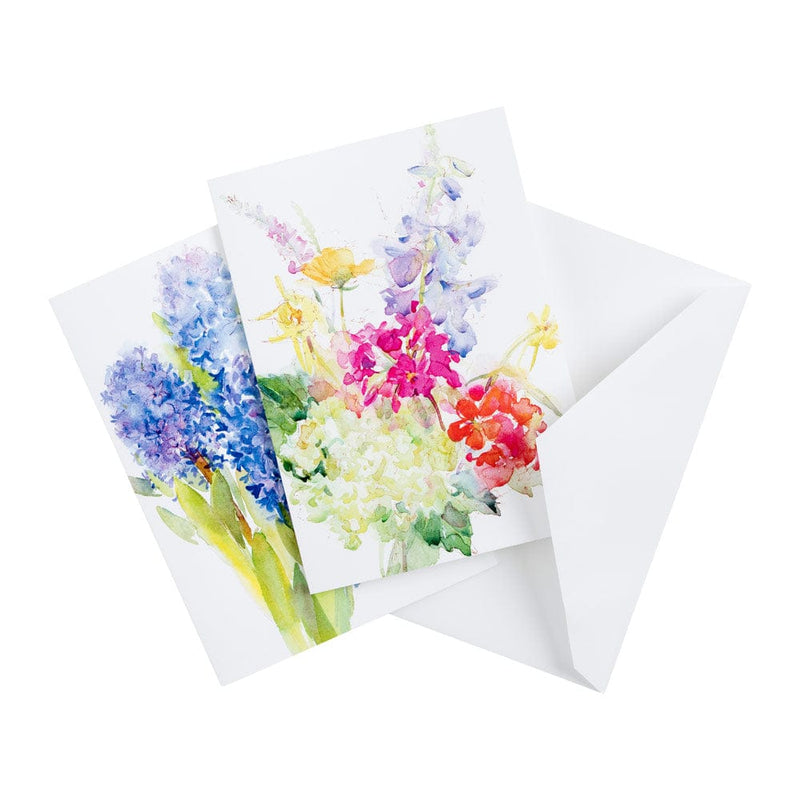 Caspari Handpainted Spring Flowers Assorted Boxed Note Cards - 8 Note Cards & 8 Envelopes