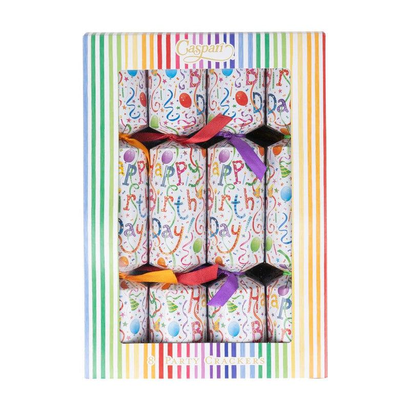 caspari Happy Birthday Celebration Crackers - 8 Christmas Crackers per Box