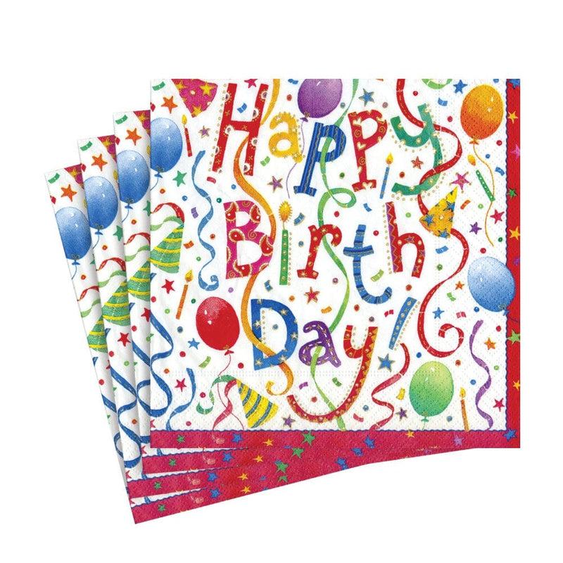 Caspari Happy Birthday Paper Luncheon Napkins - 20 Per Package