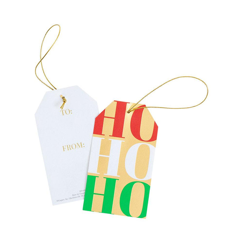 Caspari Ho Ho Ho Classic Foil Gift Tags - 4 Per Package