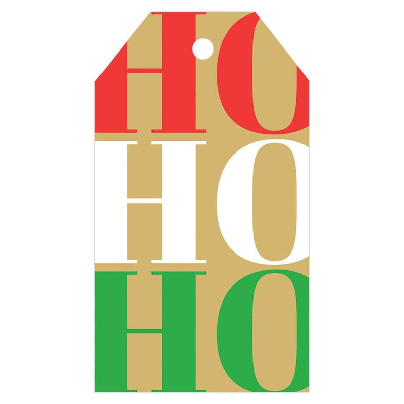 Caspari Ho Ho Ho Classic Foil Gift Tags - 4 Per Package