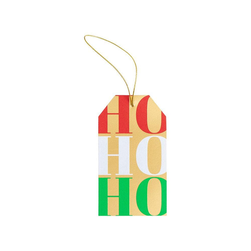 caspari Ho Ho Ho Classic Foil Gift Tags - 4 Per Package