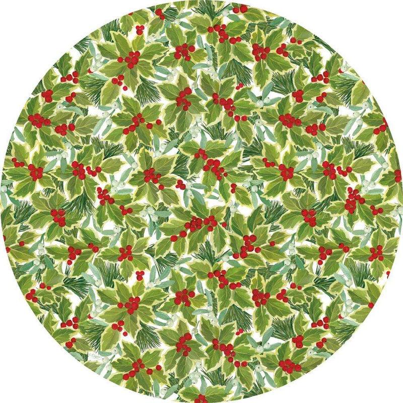 caspari Holly and Mistletoe Die-Cut Placemat - 4 Per Package