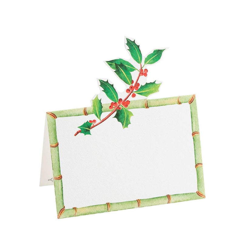 caspari Holly Trellis Die-Cut Place Cards - 8 Per Package