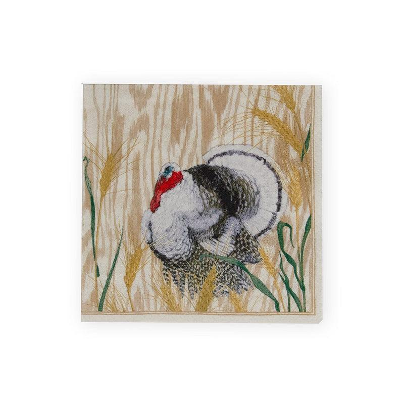 caspari Homestead Turkey Taupe Cocktail Napkins - 20 Per Package