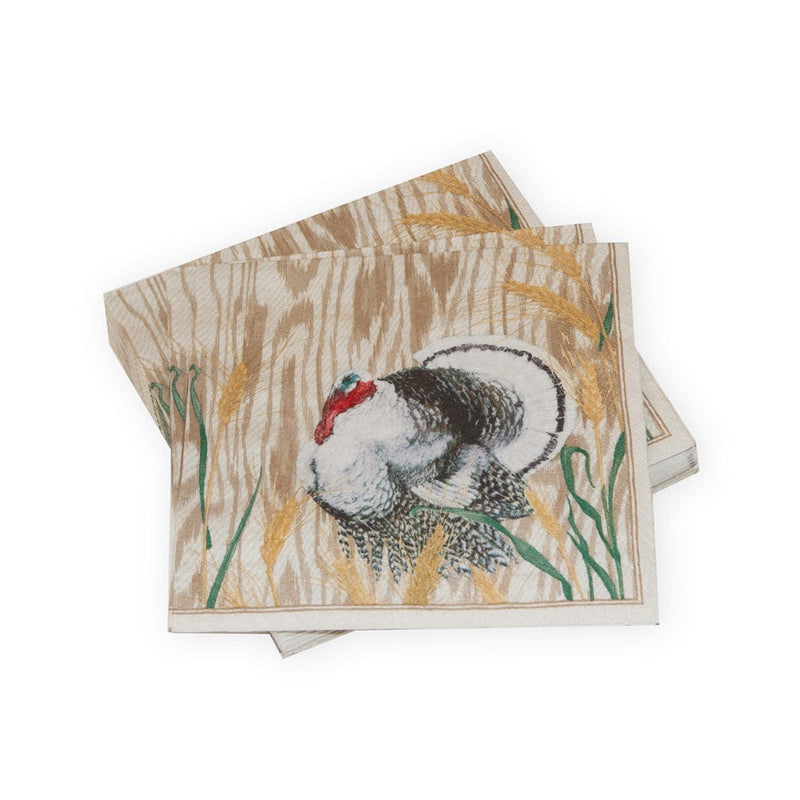 caspari Homestead Turkey Taupe Luncheon Napkins - 20 Per Package