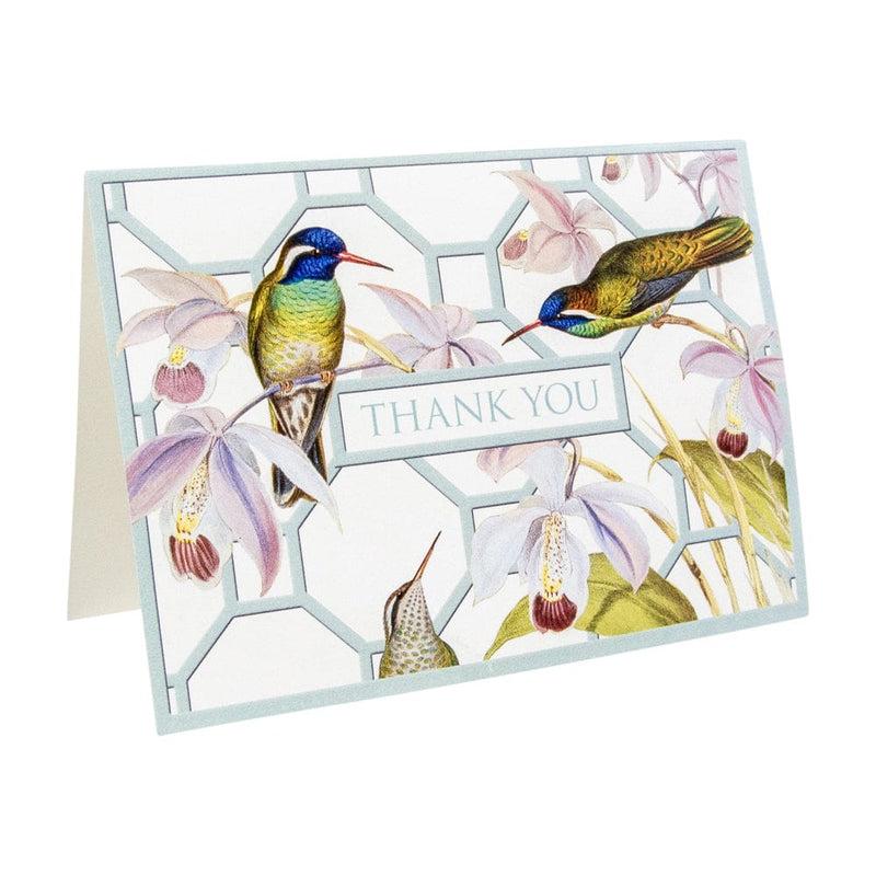 Caspari Hummingbird Trellis Thank You Notes - 8 Note Cards And Envelopes