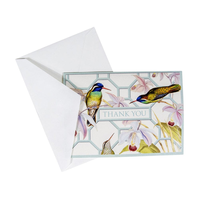 Caspari Hummingbird Trellis Thank You Notes - 8 Note Cards And Envelopes