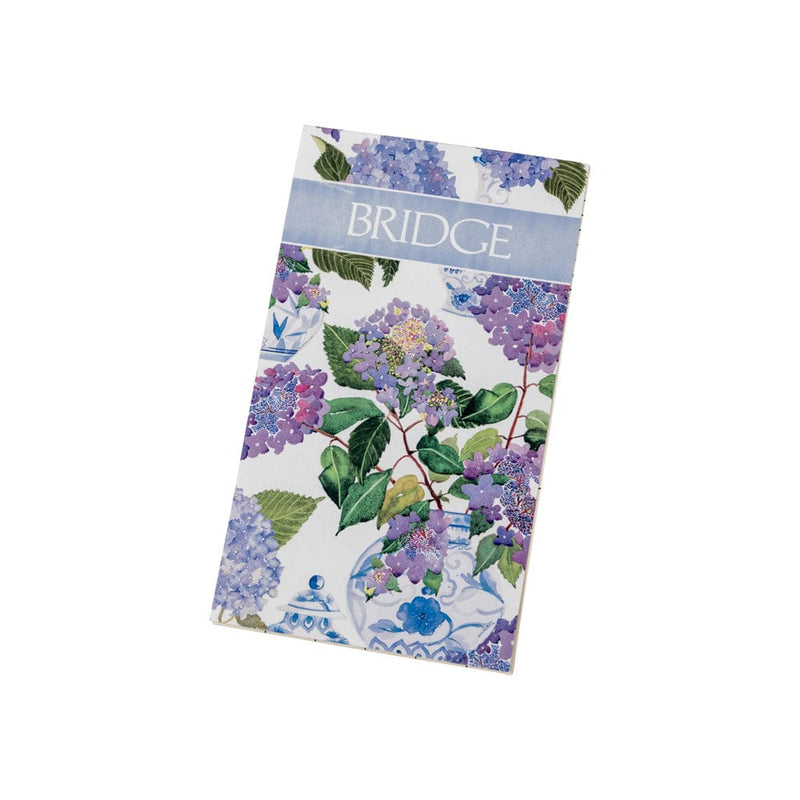 caspari Hydrangeas and Porcelain Bridge Score Pad - 1 Each