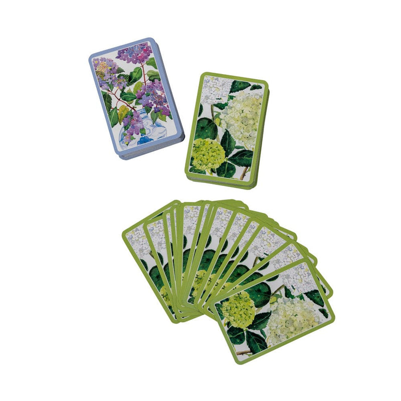 Caspari Hydrangeas And Porcelain Playing Cards - 2 Decks Included
