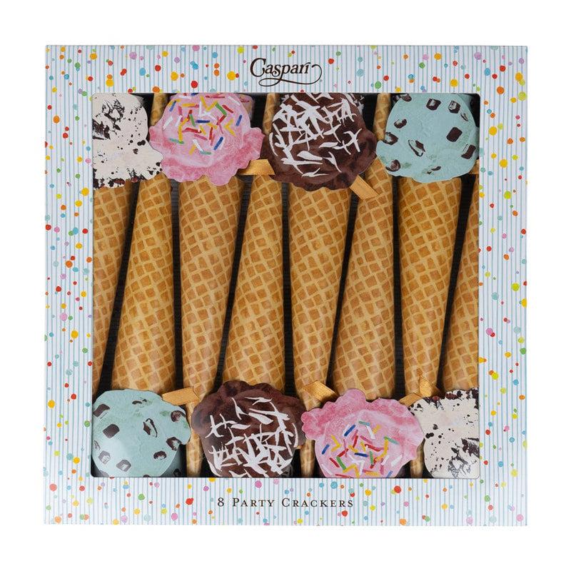 caspari Ice Cream Cones Celebration Crackers - 8 Christmas Crackers per Box