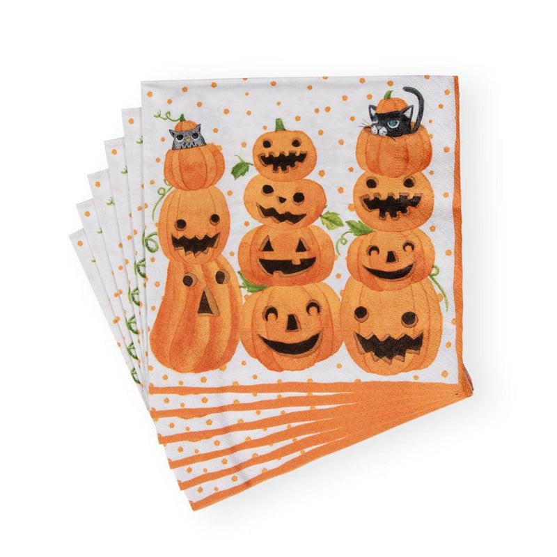 Caspari Jack O'lanterns Paper Luncheon Napkins - 20 Per Package