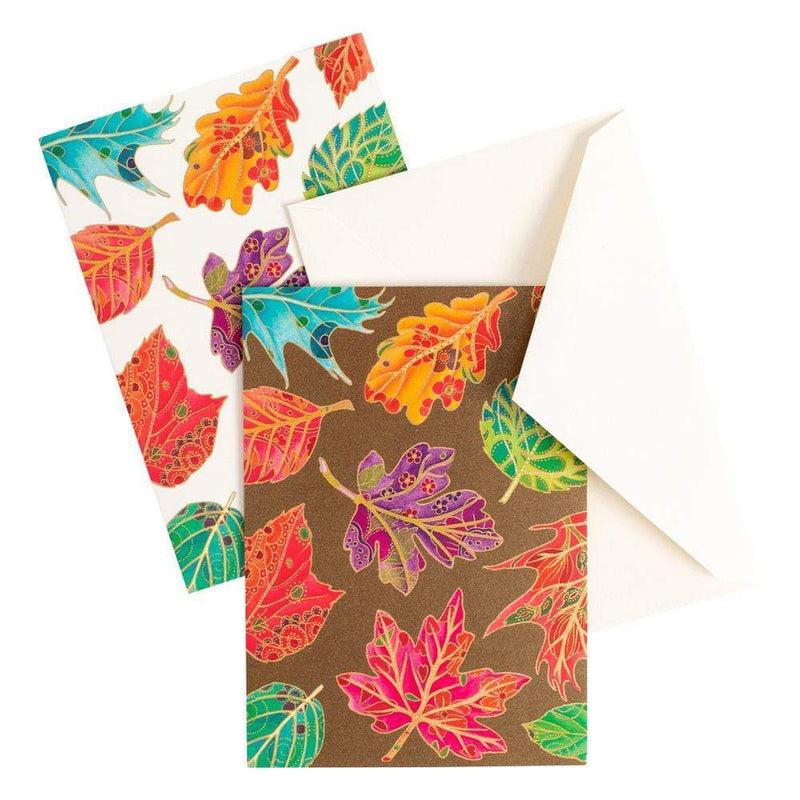 Caspari Jeweled Autumn Boxed Note Cards - 8 Note Cards & 8 Envelopes