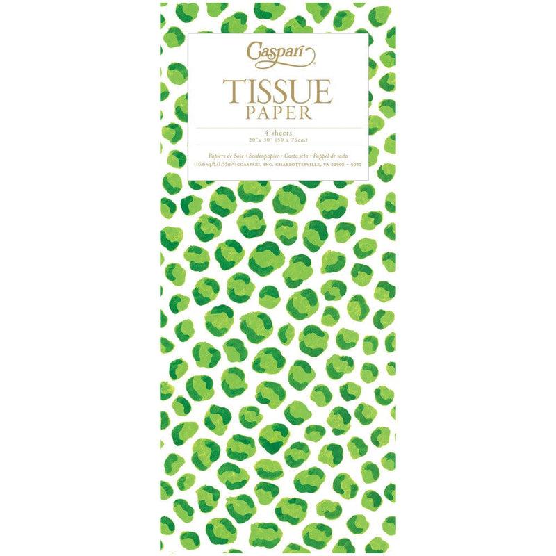 caspari Just Spots Green Tissue Paper - 4 Tissue Sheets Per Pack