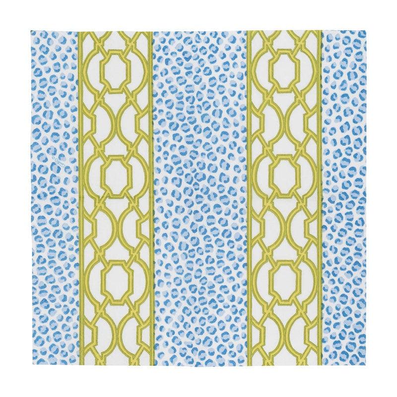 Caspari Knots And Spots Blue & Green Cocktail Napkins - 20 Per Package
