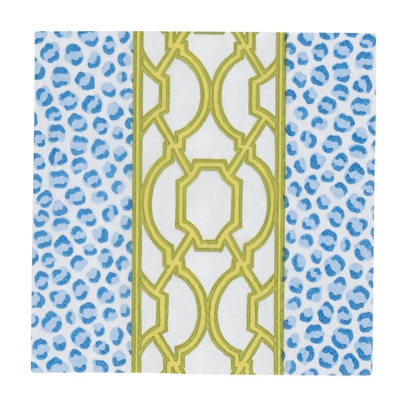 caspari Knots And Spots Blue & Green Cocktail Napkins - 20 Per Package