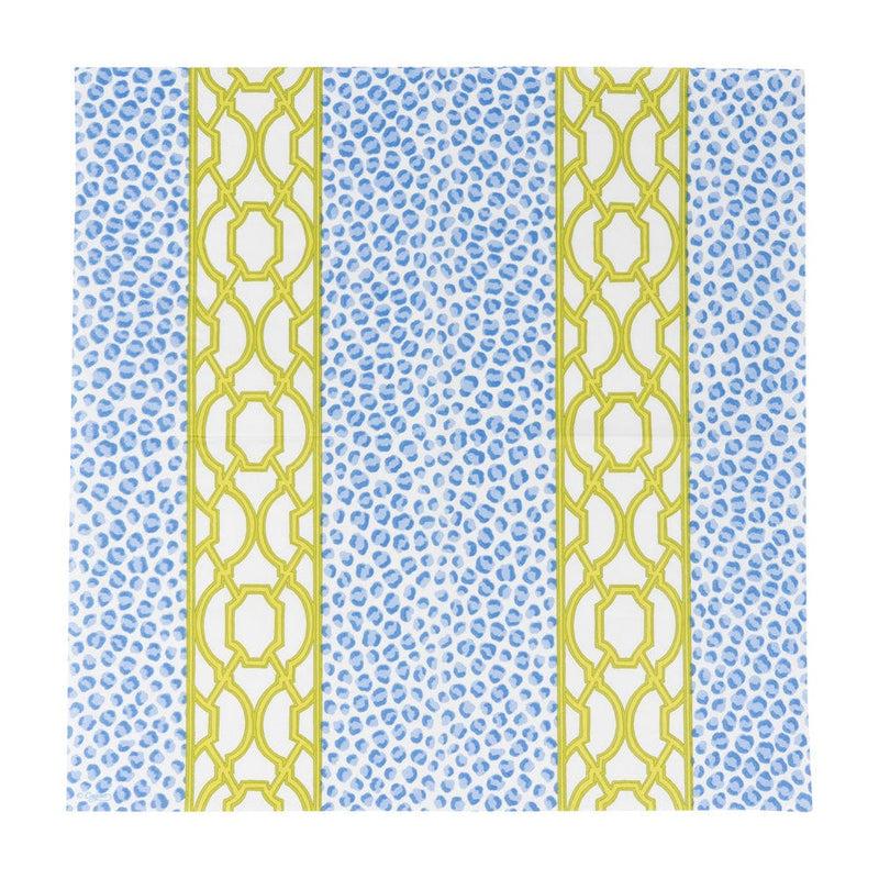 Caspari Knots And Spots Blue & Green Luncheon Napkins - 20 Per Package