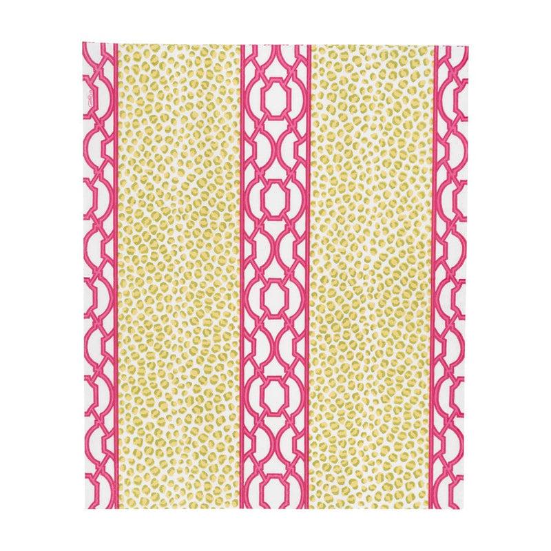 Caspari Knots And Spots Green & Fuchsia Guest Towel Napkins - 15 Per Package