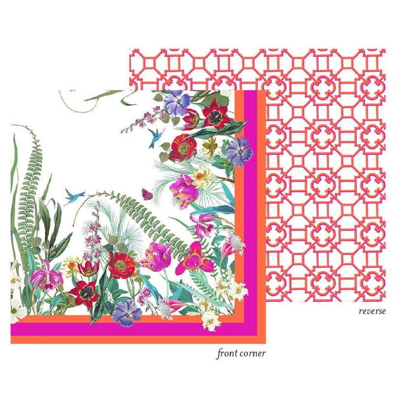 caspari La Dolce Vita Kantha Quilt Fuchsia & Orange Table Covers - 1 Table Cover