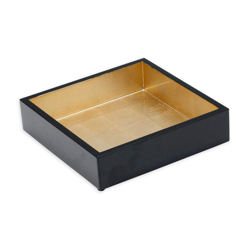Caspari Lacquer Luncheon Napkin Holder In Black & Gold - 1 Each