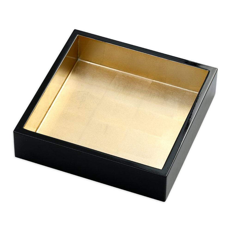 caspari Lacquer Luncheon Napkin Holder in Black & Gold - 1 Each