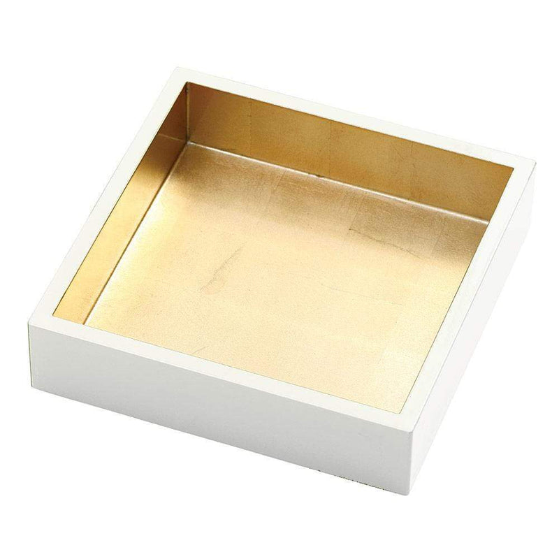 caspari Lacquer Luncheon Napkin Holder in Ivory & Gold - 1 Each