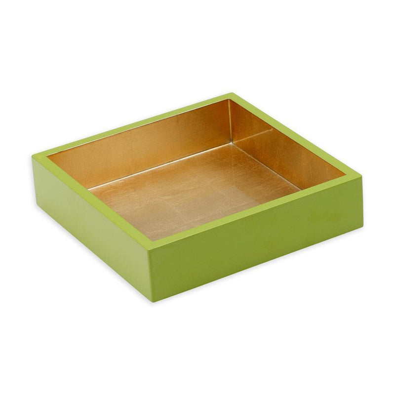 Caspari Lacquer Luncheon Napkin Holder In Sage & Gold - 1 Each