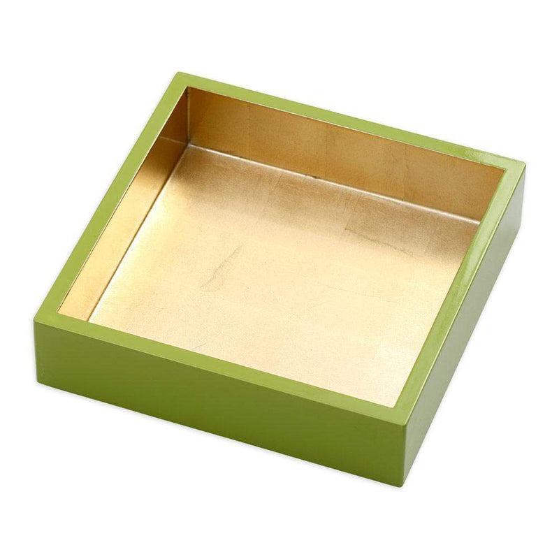 caspari Lacquer Luncheon Napkin Holder in Sage & Gold - 1 Each
