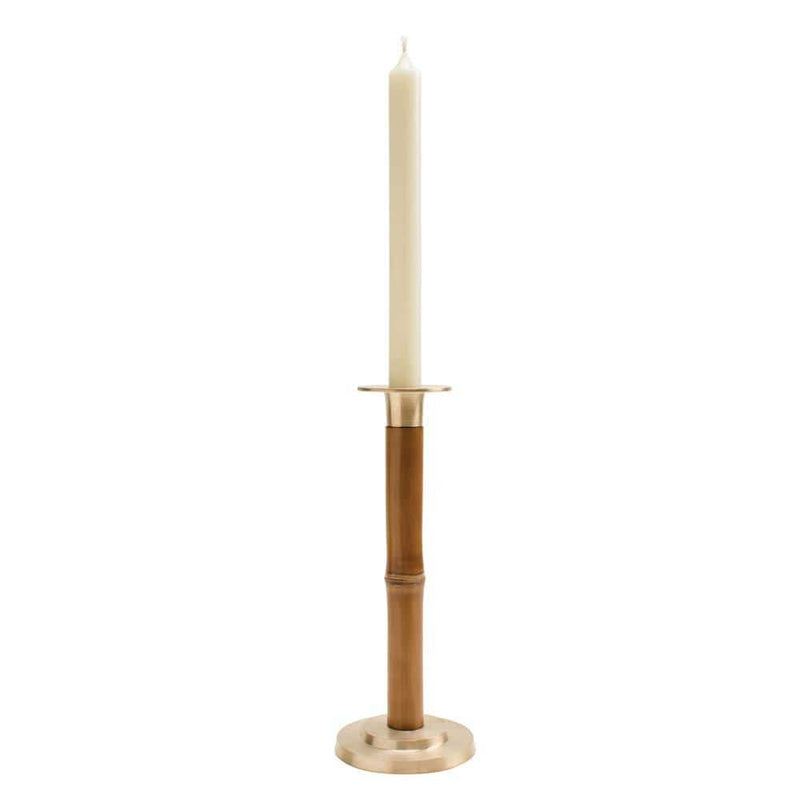 Caspari Large Bamboo Candlestick In Light Brown - 1 Each