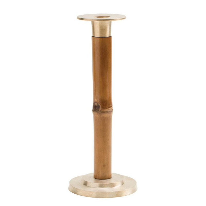 caspari Large Bamboo Candlestick in Light Brown - 1 Each