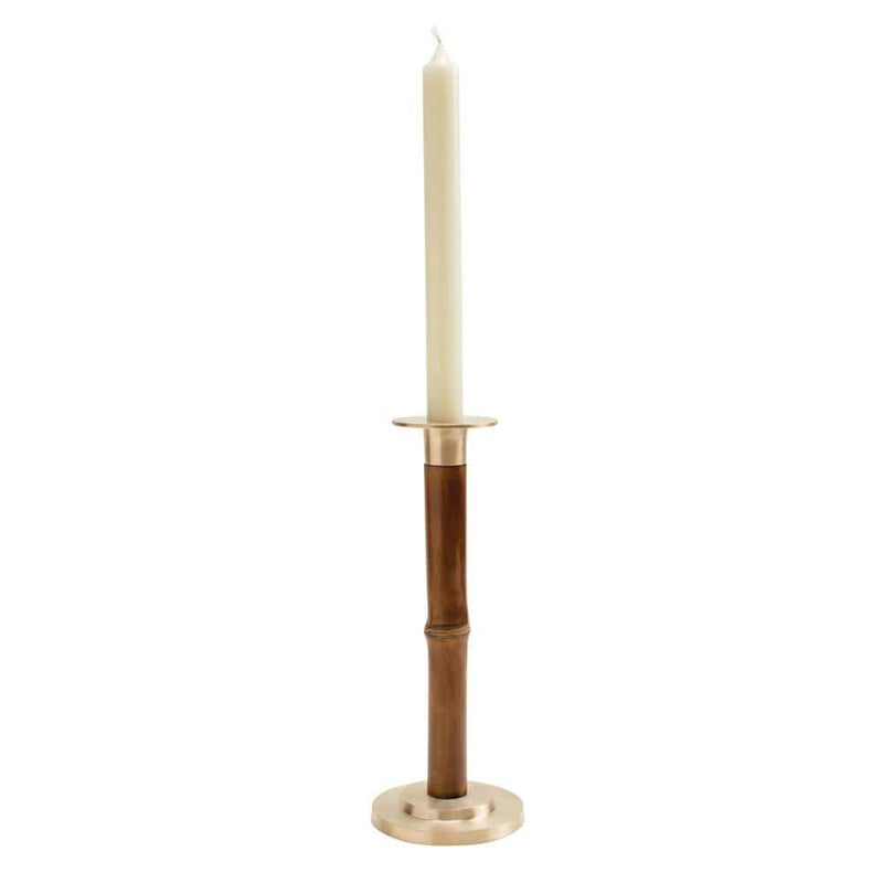 Caspari Large Bamboo Candlestick In Medium Brown - 1 Each