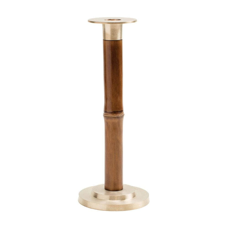 caspari Large Bamboo Candlestick in Medium Brown - 1 Each