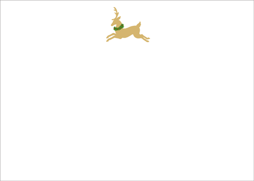caspari Leaping Reindeer Foil Thank You Notes - 8 Thank You Notes and Envelopes per Box