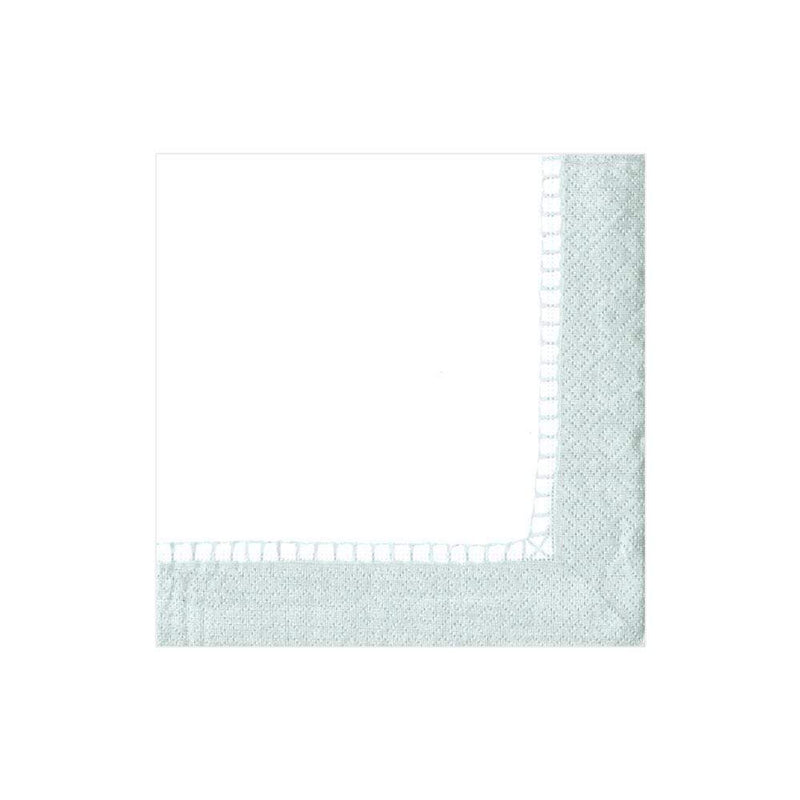 Caspari Linen Border Paper Cocktail Napkins In Silver - 20 Per Package