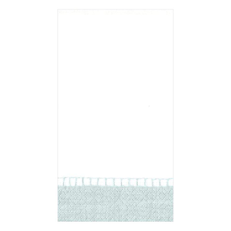 caspari Linen Border Paper Guest Towel Napkins in Silver - 15 Per Package