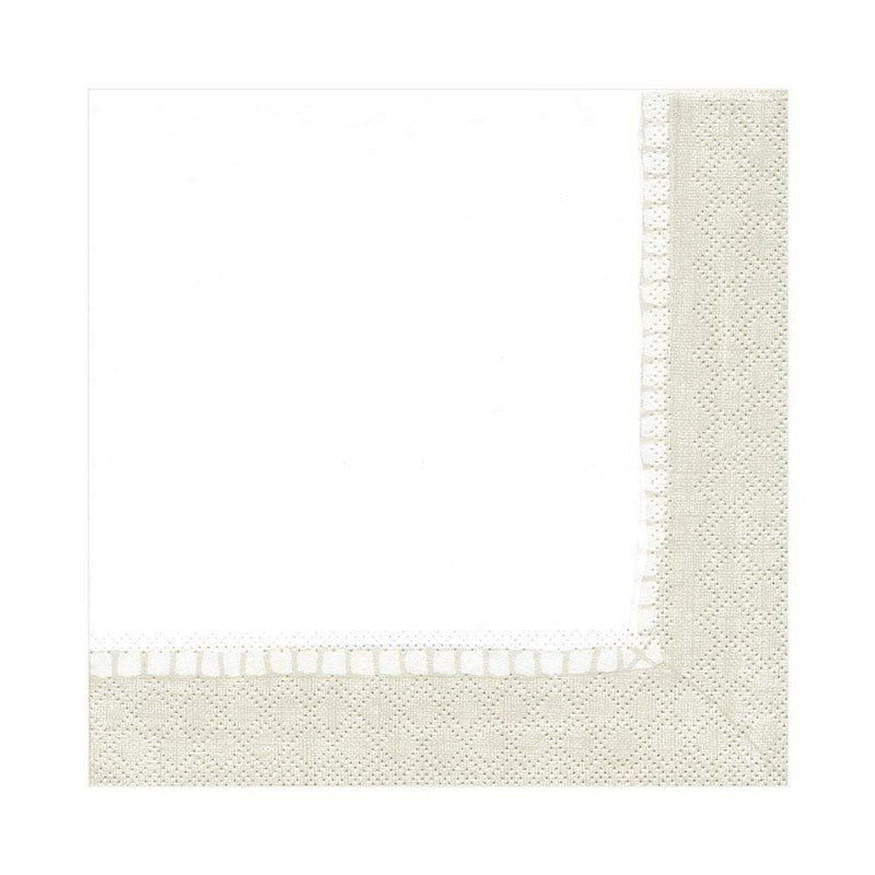 caspari Linen Border Paper Luncheon Napkins in Natural - 20 Per Package