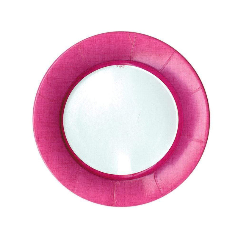 caspari Linen Border Paper Salad & Dessert Plates in Fuchsia - 8 Per Package