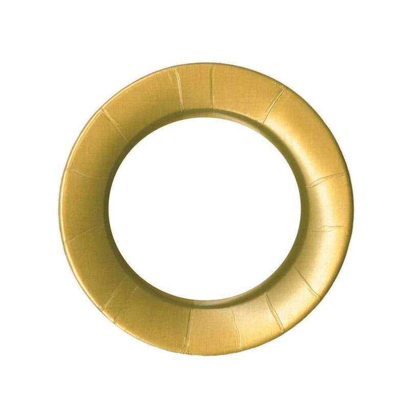caspari Linen Border Paper Salad & Dessert Plates in Gold - 8 Per Package