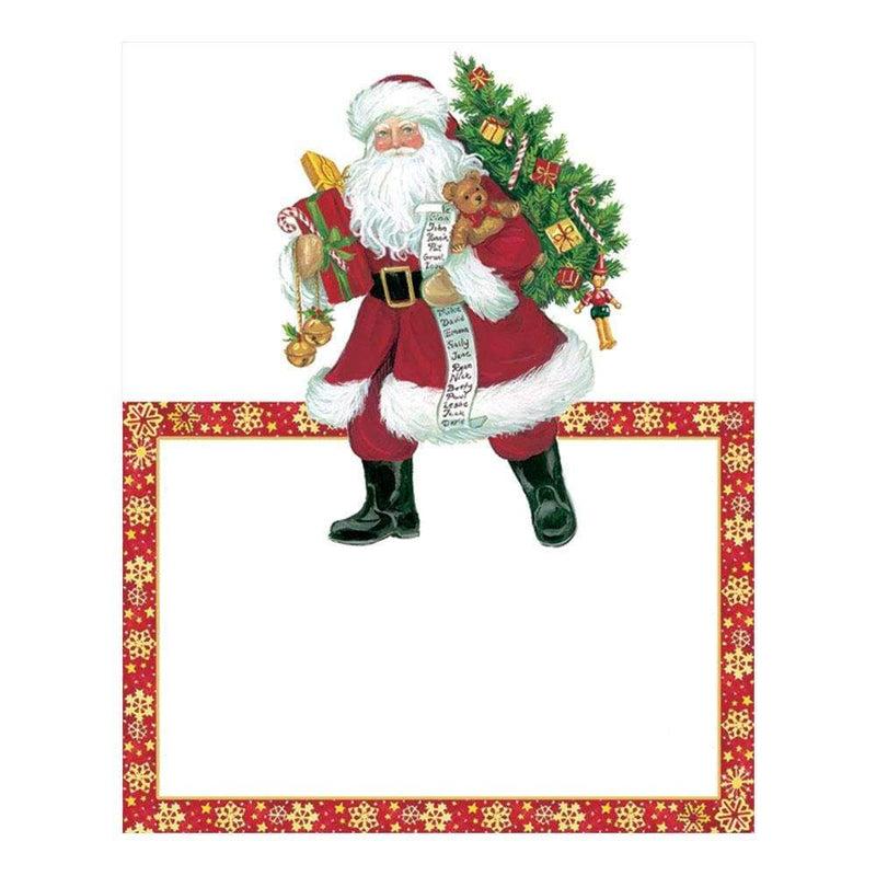 Caspari Lynn Haney Santa Die-Cut Place Cards - 8 Per Package
