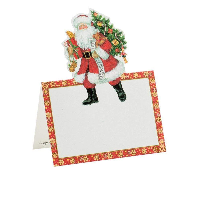 caspari Lynn Haney Santa Die-Cut Place Cards - 8 Per Package
