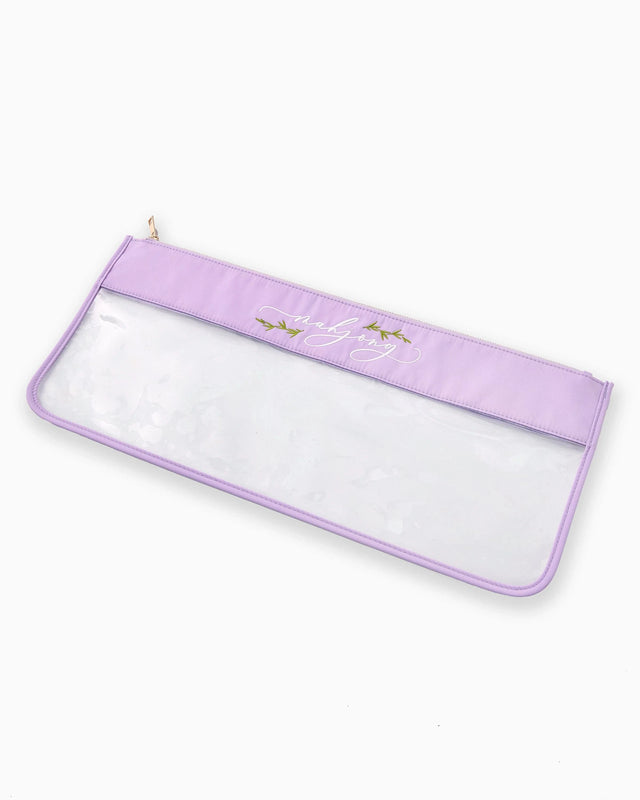 caspari Mahjong Tile Storage Bag - Lilac Script Mahjong