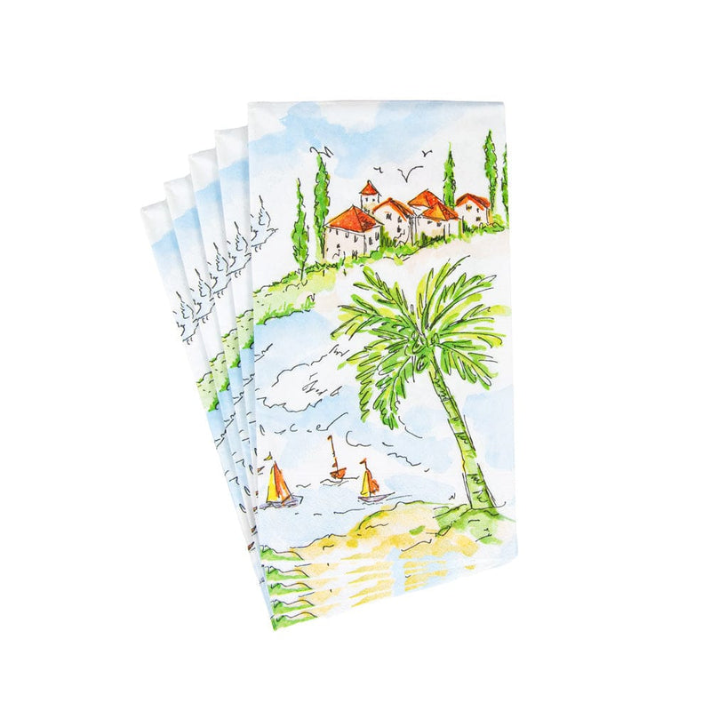 Caspari Mallorca Guest Towel Napkins - 15 Per Package