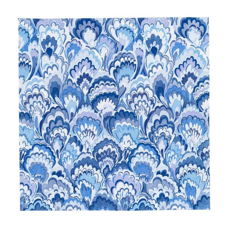 Caspari Marbled Ceramica Indigo Cocktail Napkins - 20 Per Package