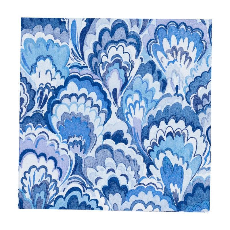 caspari Marbled Ceramica Indigo Cocktail Napkins - 20 Per Package
