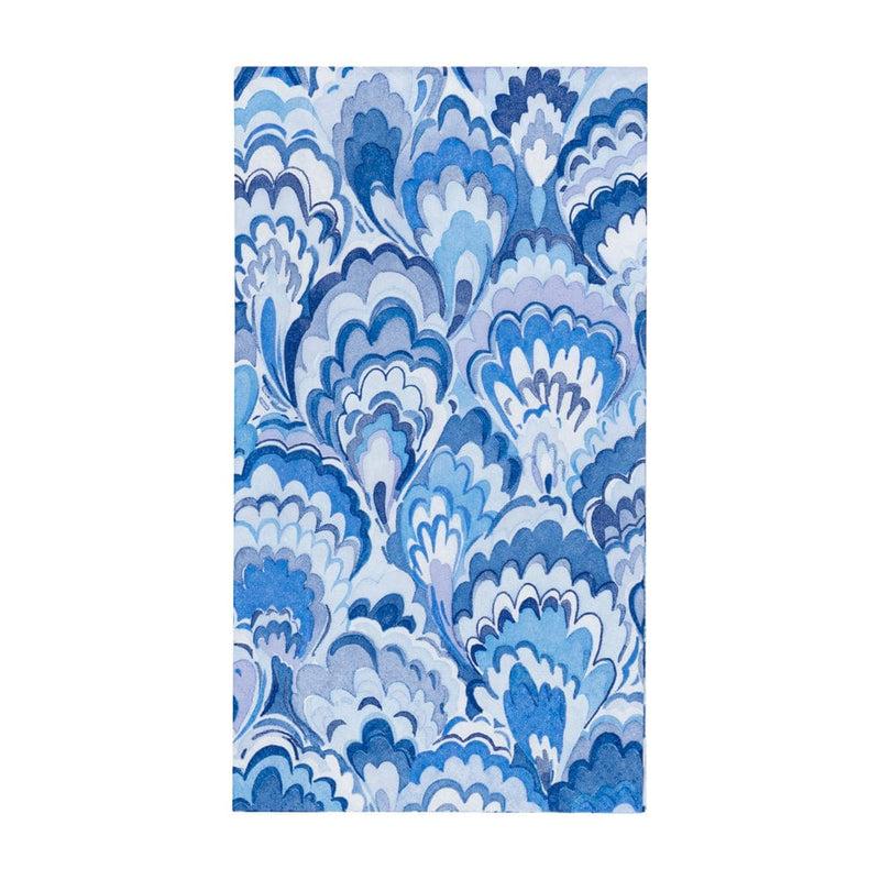 caspari Marbled Ceramica Indigo Guest Towel Napkins - 15 Per Package