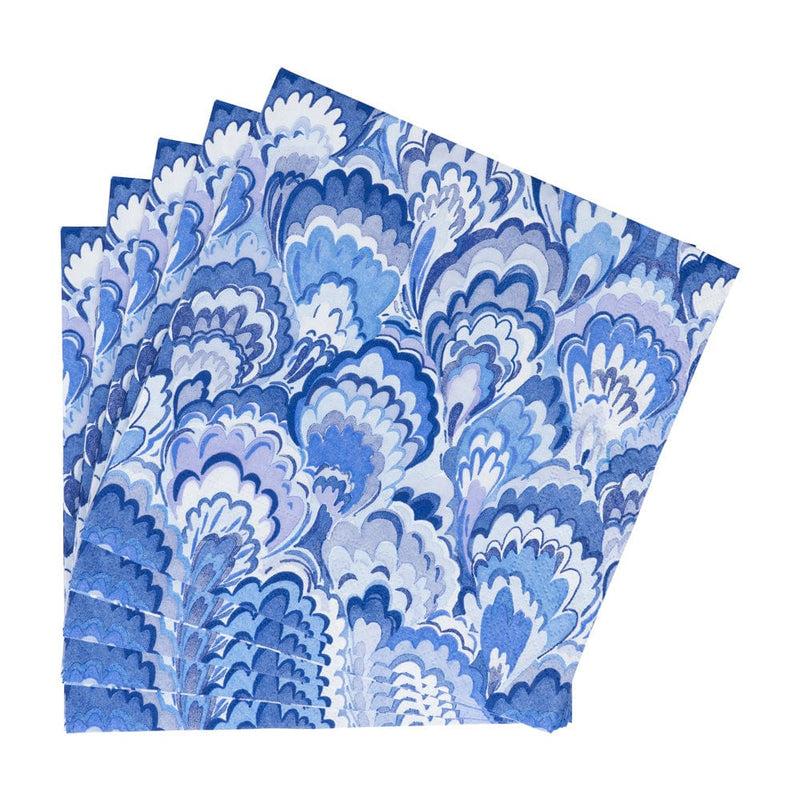 Caspari Marbled Ceramica Indigo Luncheon Napkins - 20 Per Package